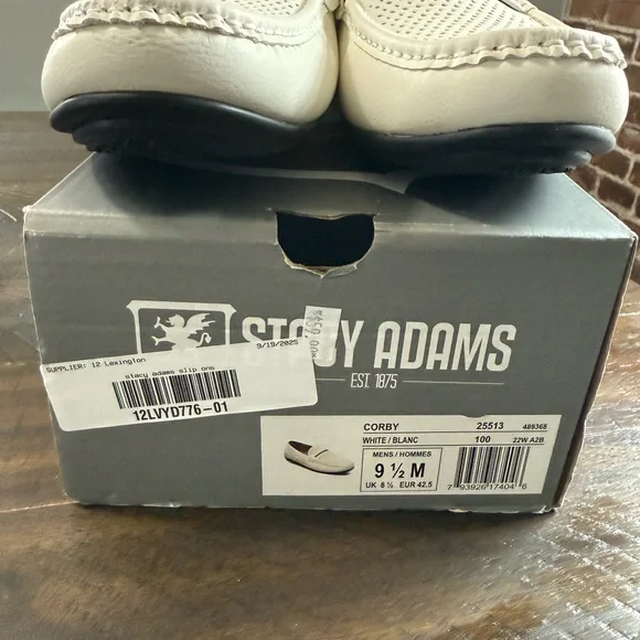 Stacy Adams Men's Cream Loafers - Picture 5 of 7
